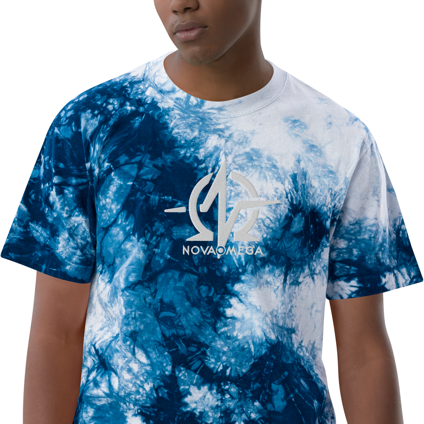 Oversized embroidered tie-dye t-shirt