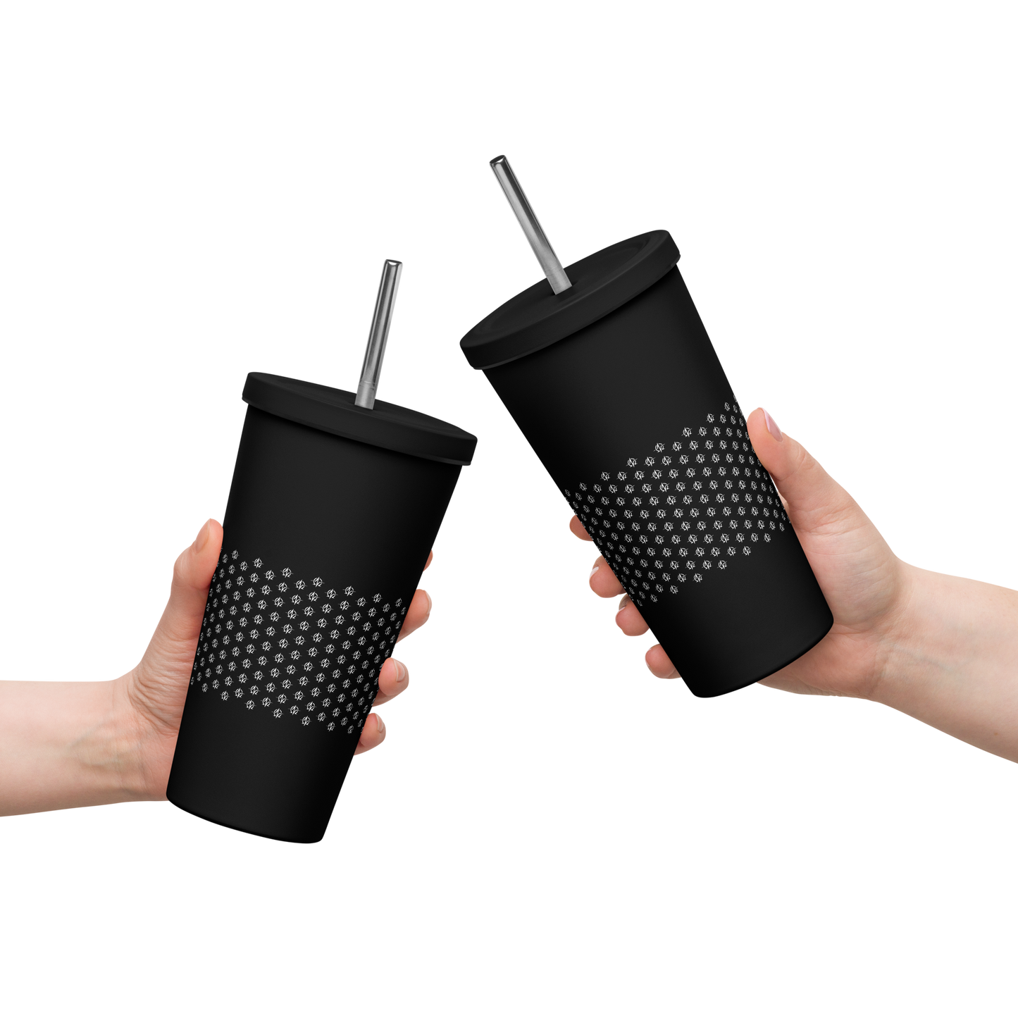 Insulated tumbler with a straw