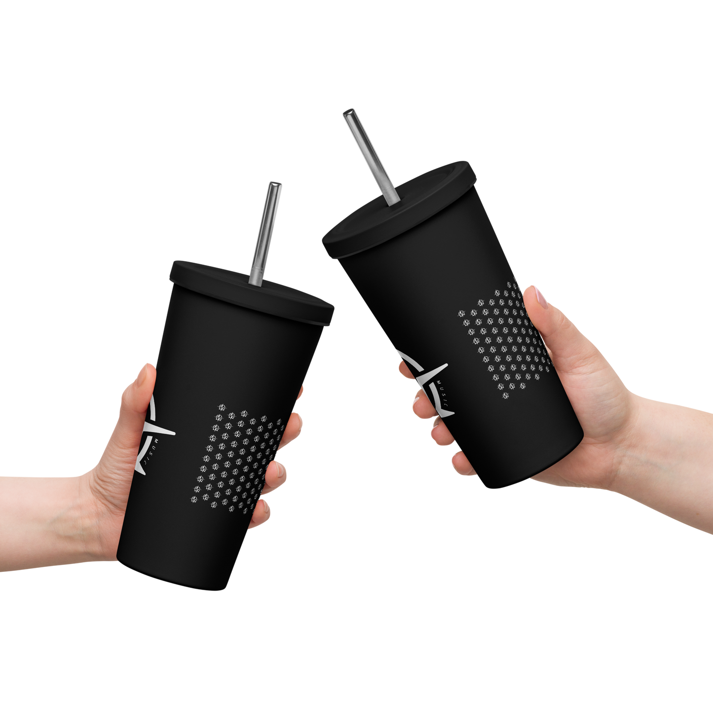 Insulated tumbler with a straw