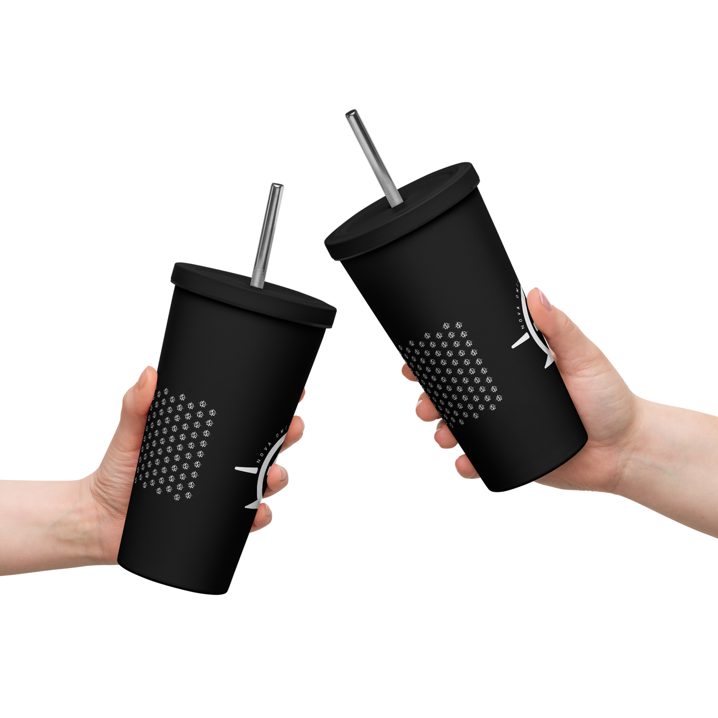 Insulated tumbler with a straw