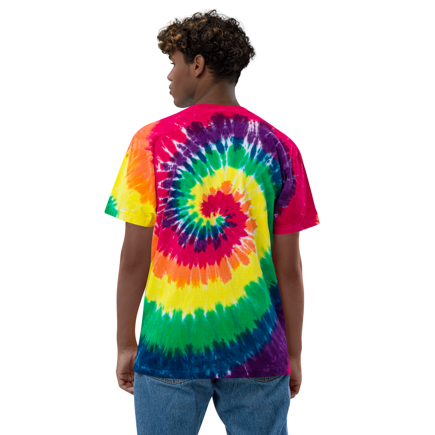 Oversized embroidered tie-dye t-shirt