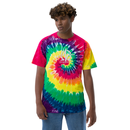 Oversized embroidered tie-dye t-shirt
