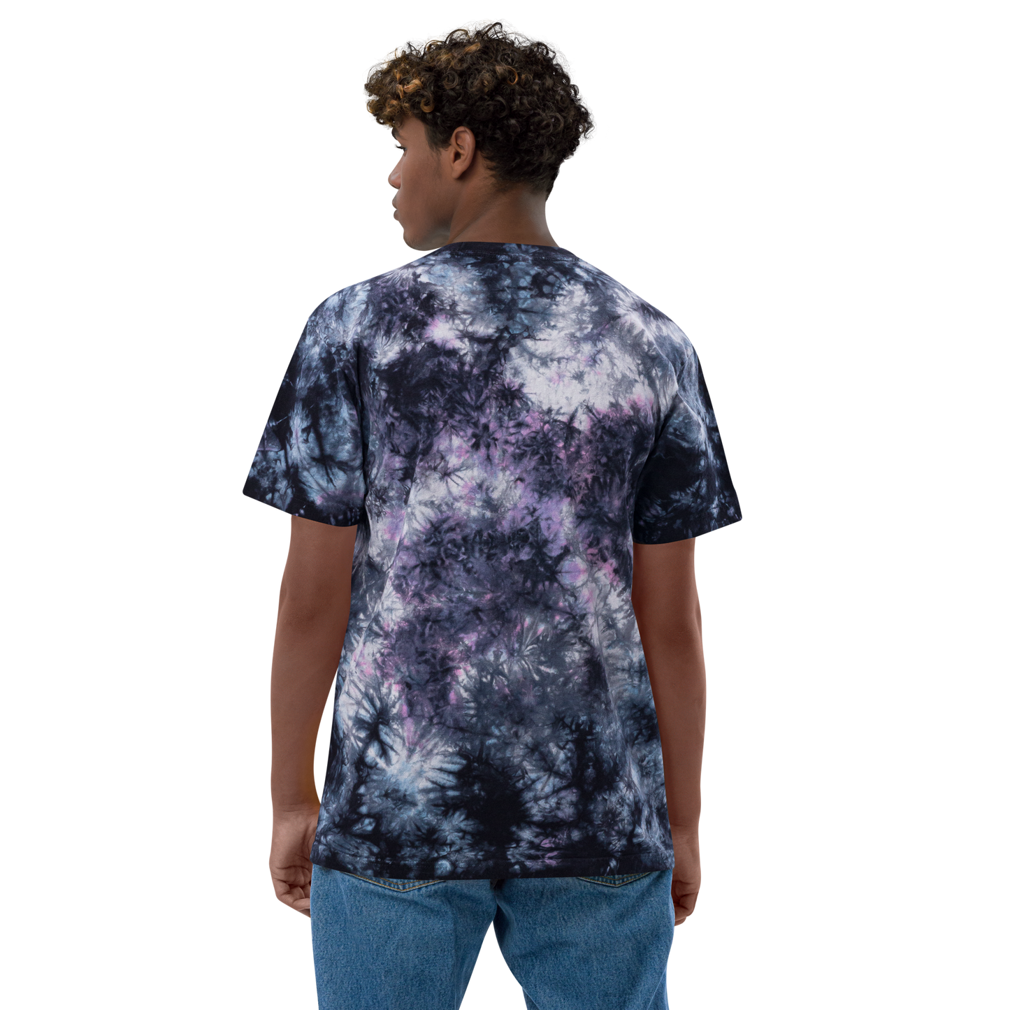 Oversized embroidered tie-dye t-shirt