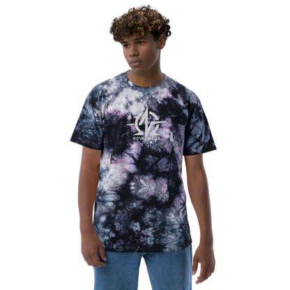 Oversized embroidered tie-dye t-shirt