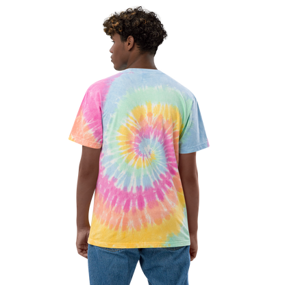 Oversized embroidered tie-dye t-shirt