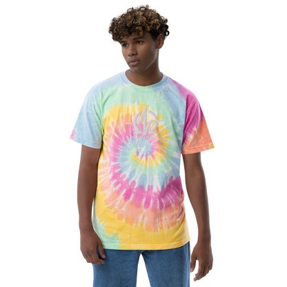 Oversized embroidered tie-dye t-shirt