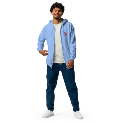 Unisex embroidered heavy zip hoodie