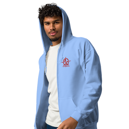 Unisex embroidered heavy zip hoodie