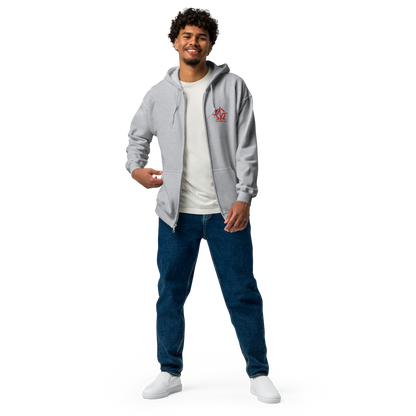 Unisex embroidered heavy zip hoodie