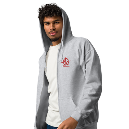 Unisex embroidered heavy zip hoodie