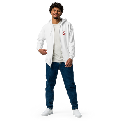 Unisex embroidered heavy zip hoodie