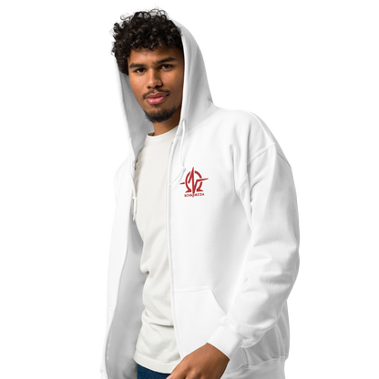 Unisex embroidered heavy zip hoodie